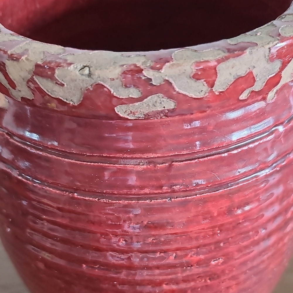 Pottery Barn Rustic Red Ceramic Vase - Picture 4 of 8